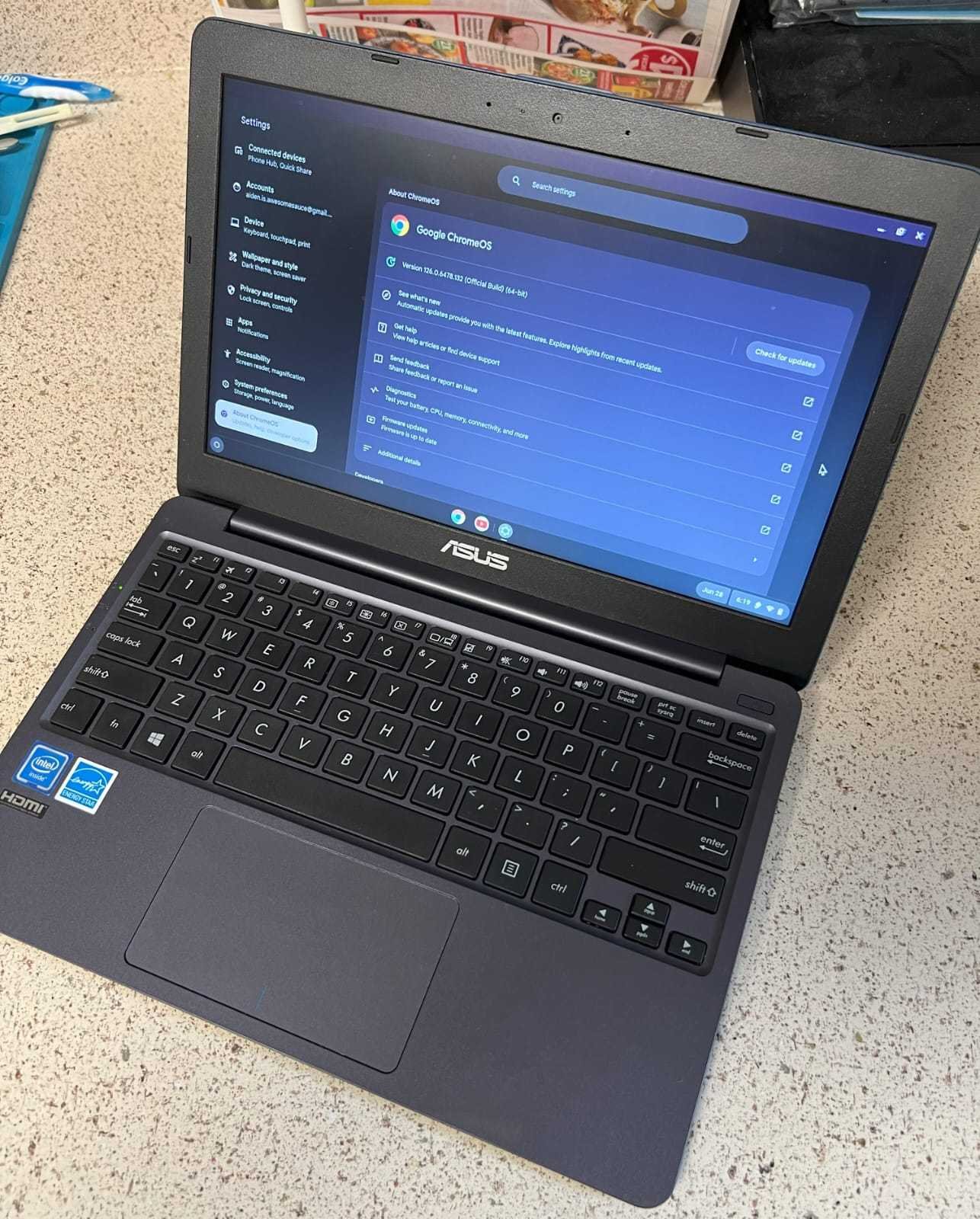 Asus E203M 7GEN Celeron 4GB SSD 120GB Dual Core 11.6" HD Laptop