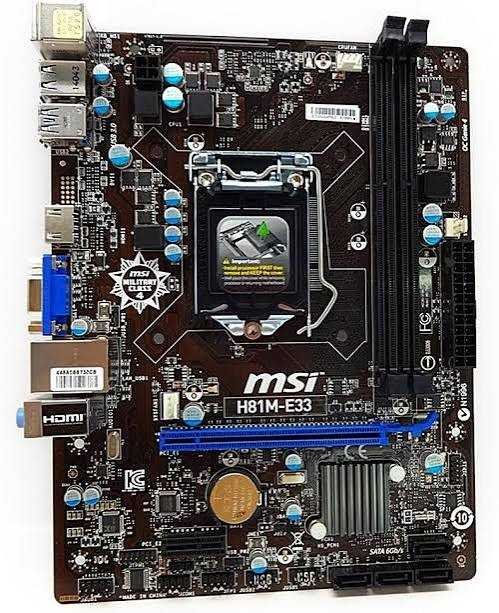 MSI H81M-E33 4TH GEN HDMI VGA PORT i3 i5 i7 support Motherboard