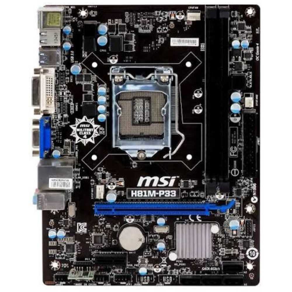 MSI H81M-P33 Motherboard – Intel 4th Gen, LGA1150, DDR3 RAM Support